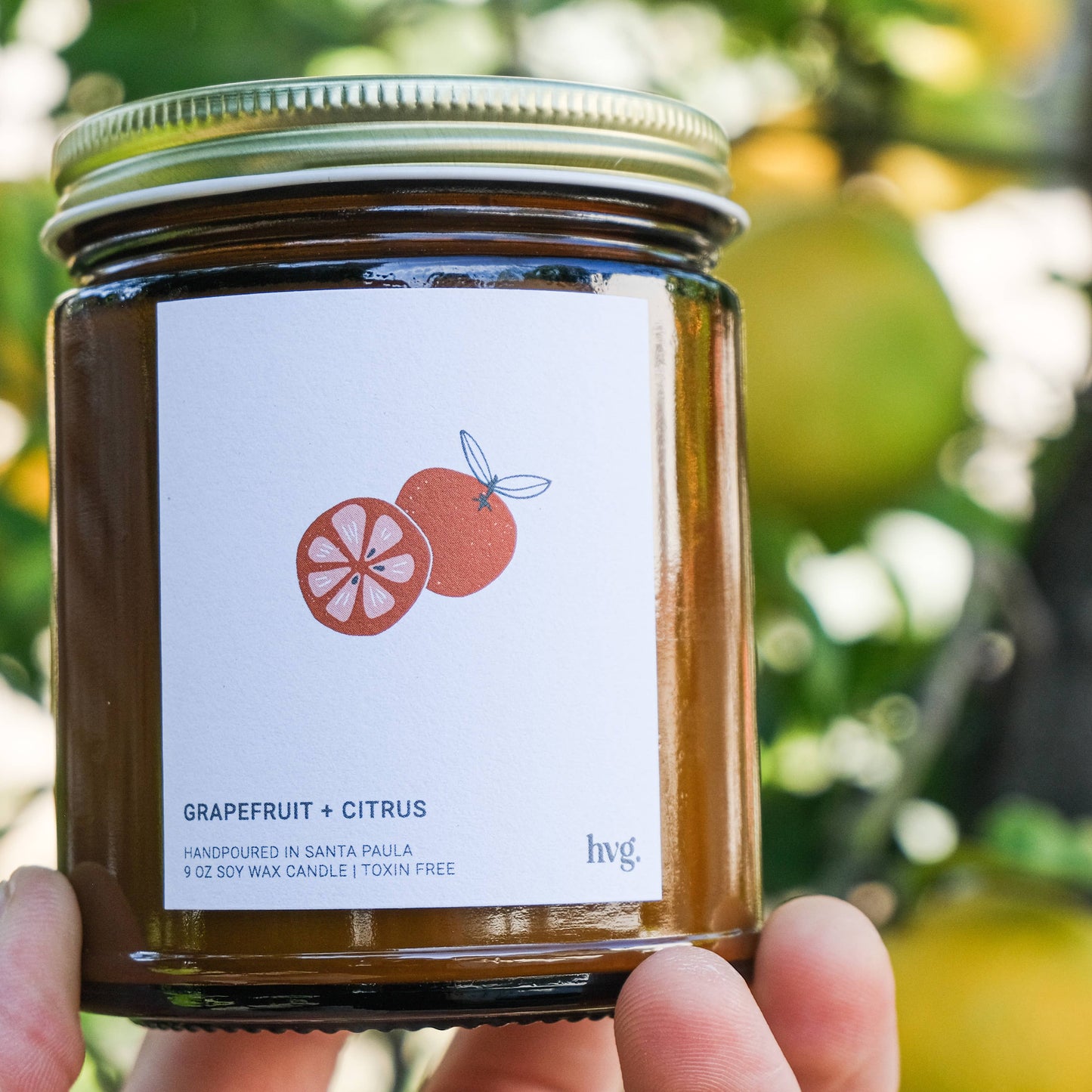 Grapefruit + Citrus Soy Wax Candle 9 oz