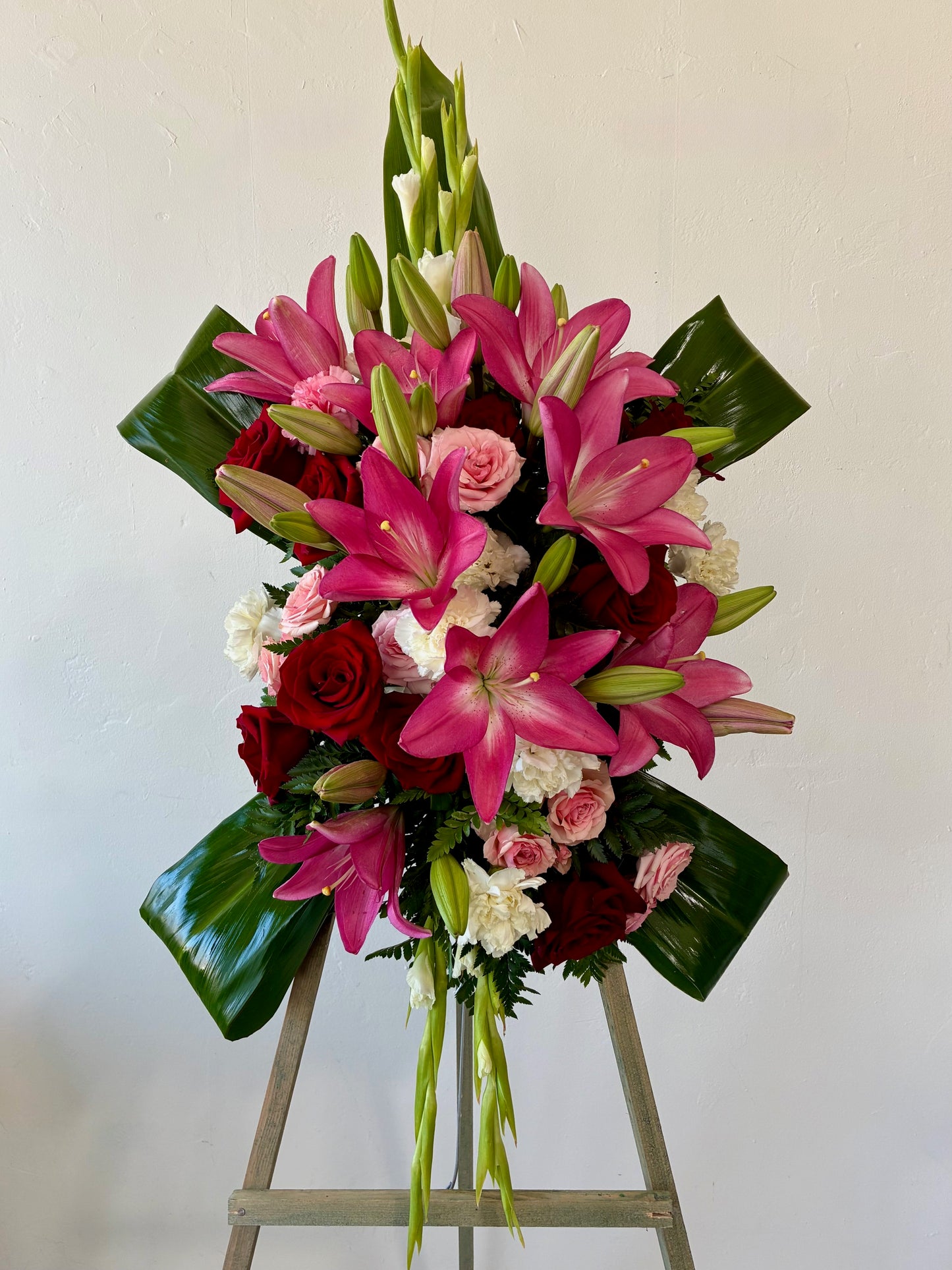 Lily and Roses Standing Spray