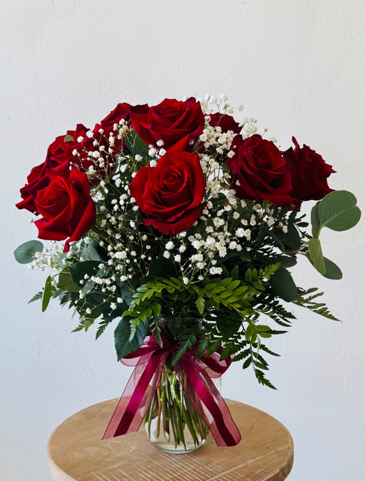 Rose Arrangement - one dozen in vase