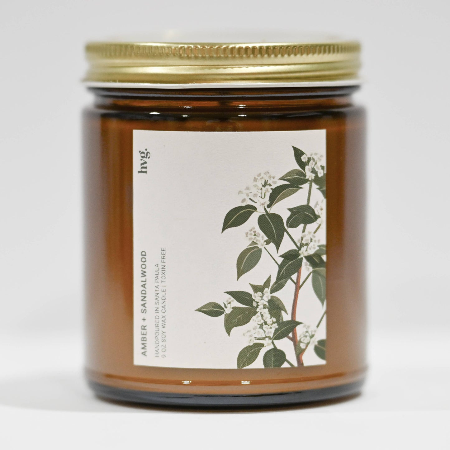 Amber + Sandalwood Soy Wax Candle  9oz.