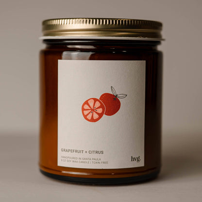 Grapefruit + Citrus Soy Wax Candle 9 oz