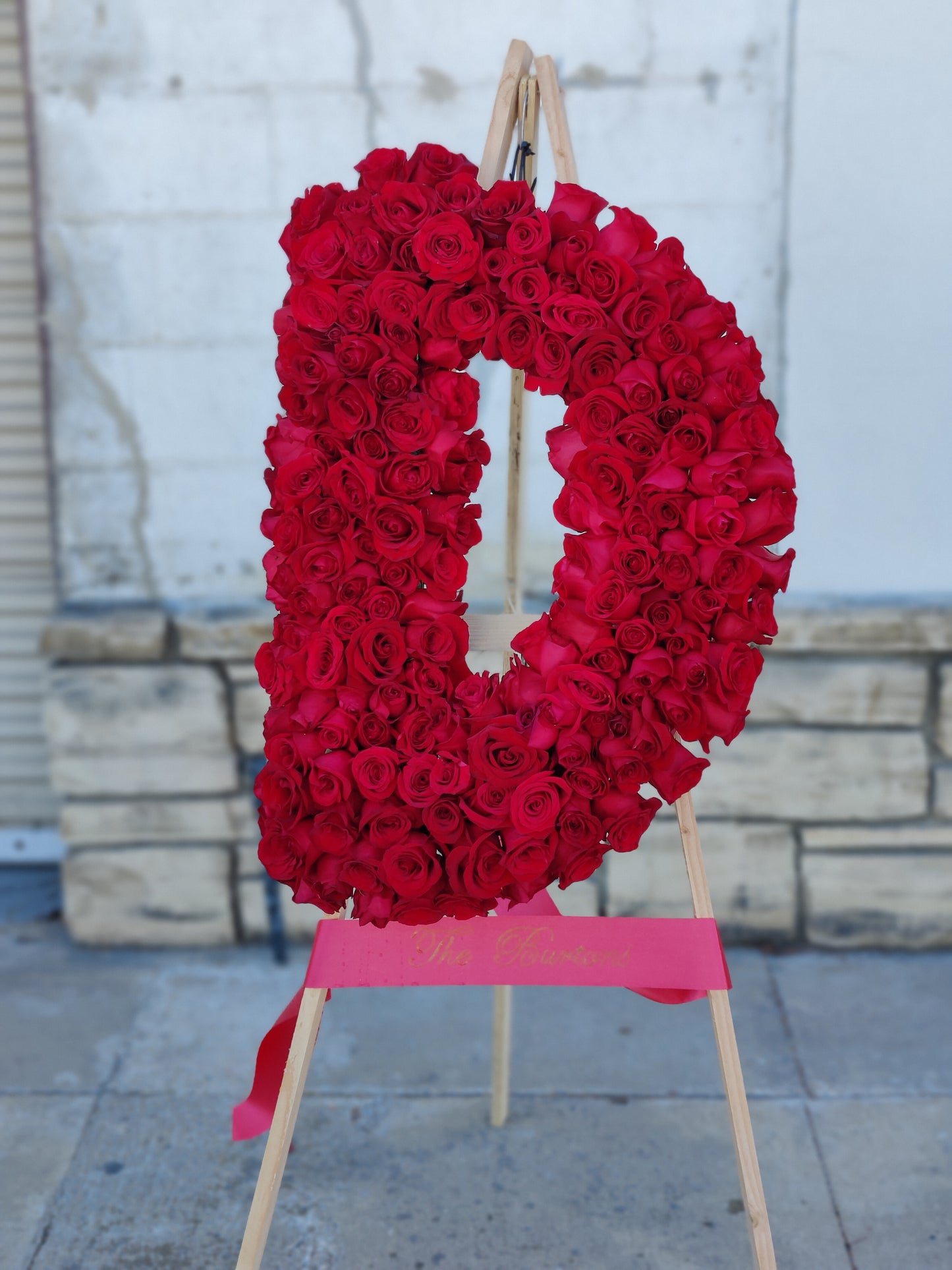 Rose Letter Standing Spray - 30 inches high