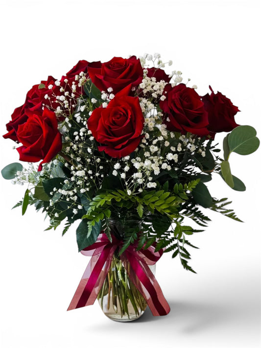 Rose Arrangement - one dozen in vase