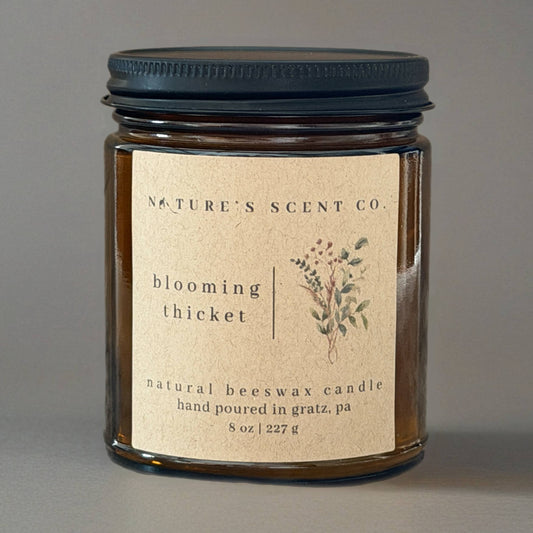 Blooming Thicket - Nature Inspired Beeswax Candle - Wood Wick 4 oz.