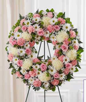 Carnations & Roses Standing Wreath